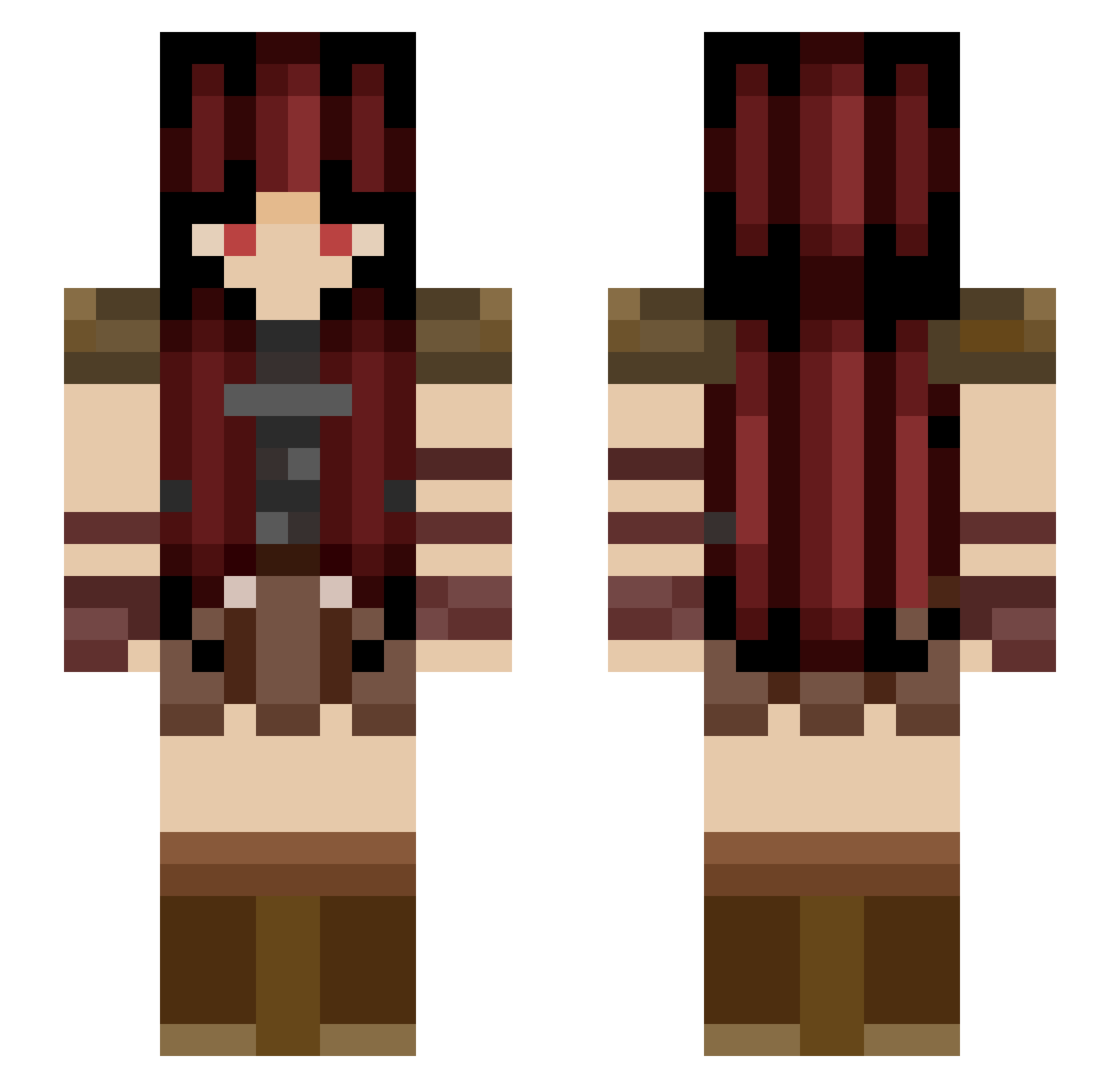 Ellimama Minecraft skin, front and back view