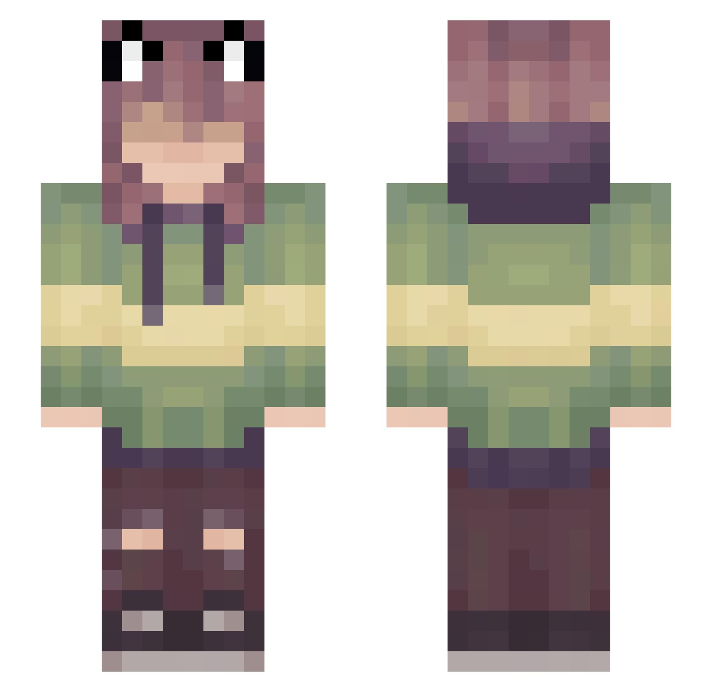 ClassicFern2498 Minecraft skin, front and back view
