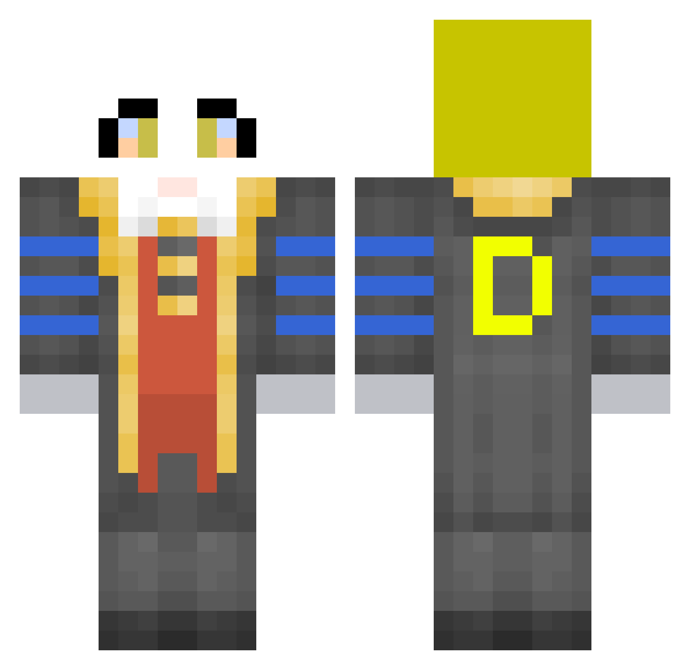 Dez08 Minecraft skin, front and back view