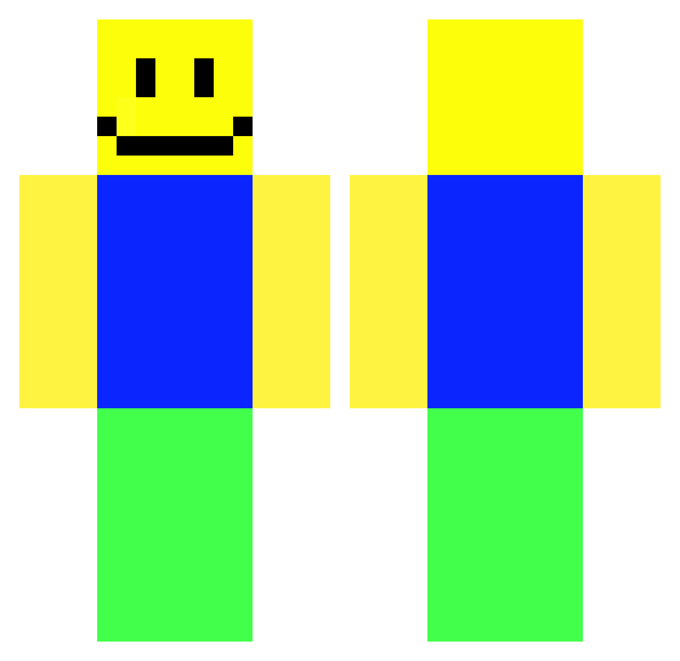 Jinoxc Minecraft skin, front and back view