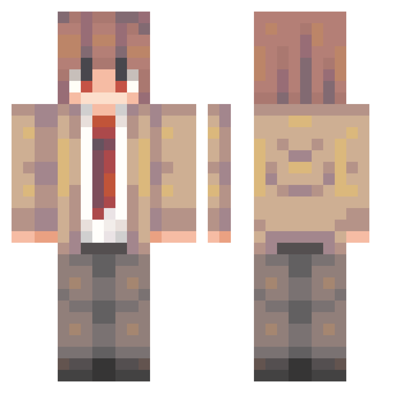 L1ghtyz Minecraft skin, front and back view