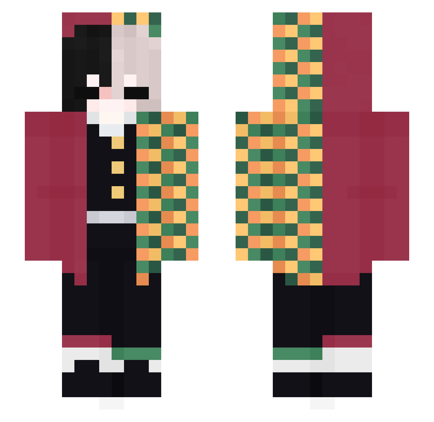 UnforgettableCat Minecraft skin, front and back view