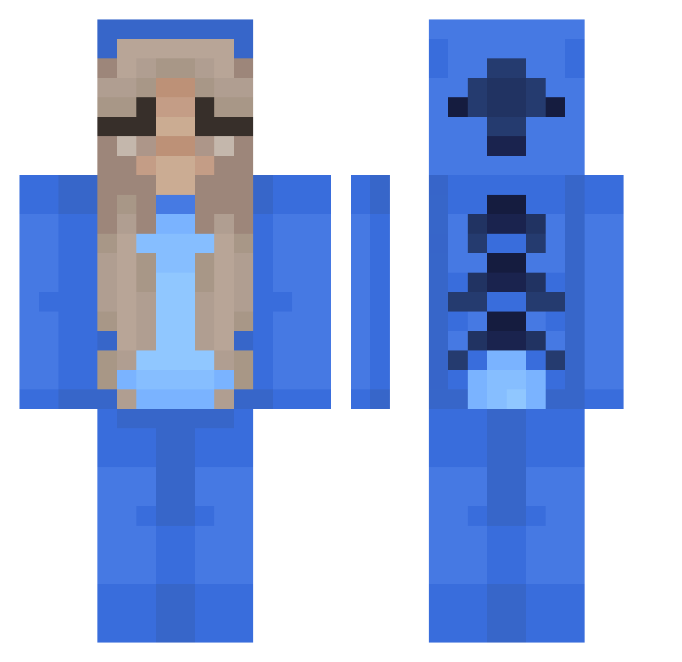 pozionka Minecraft skin, front and back view