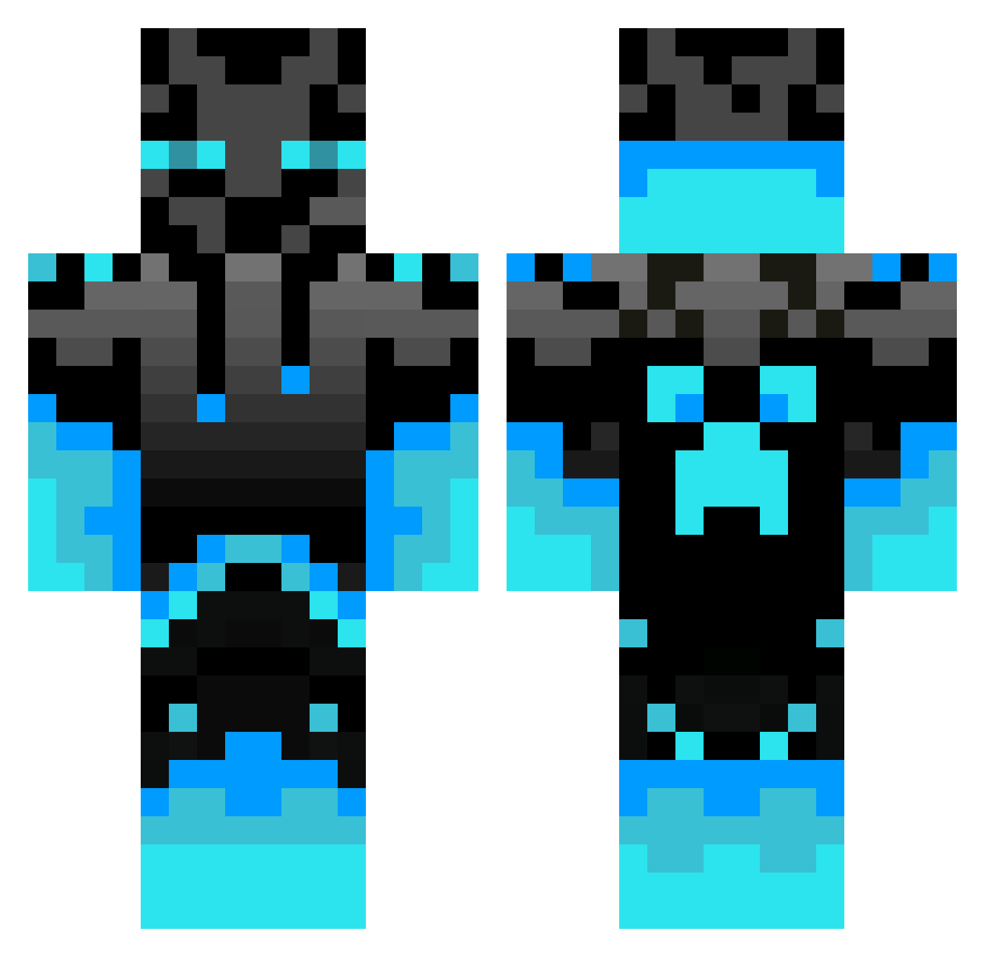 Samisch58 Minecraft skin, front and back view