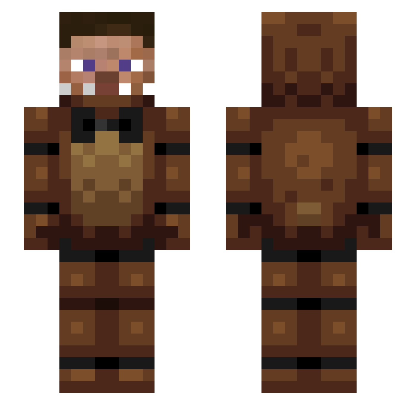 TheDarkNugget Minecraft skin, front and back view