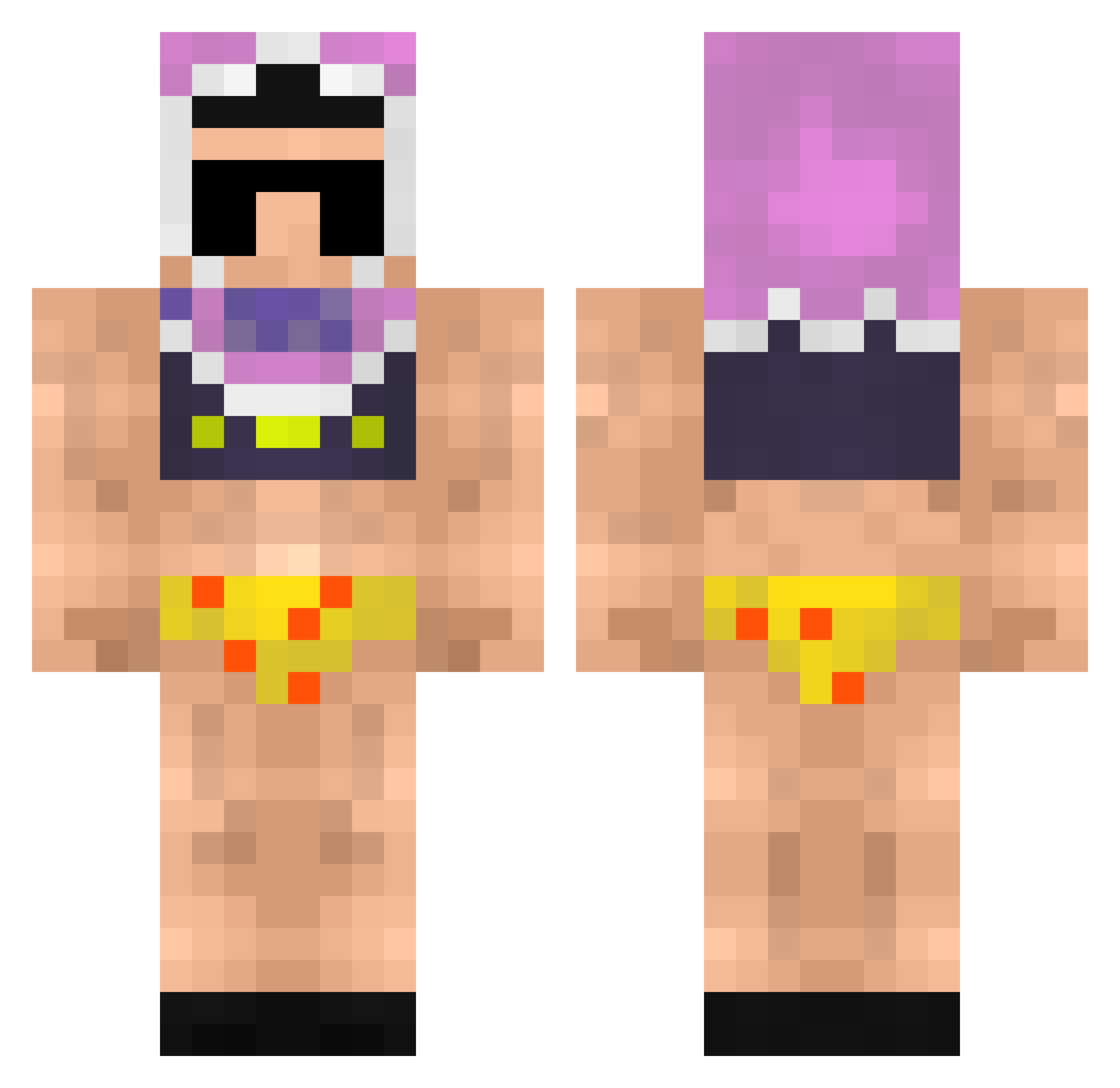 dilpressed Minecraft skin, front and back view