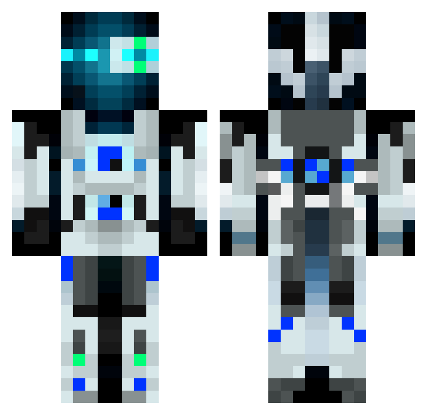 BBR_ Minecraft skin, front and back view