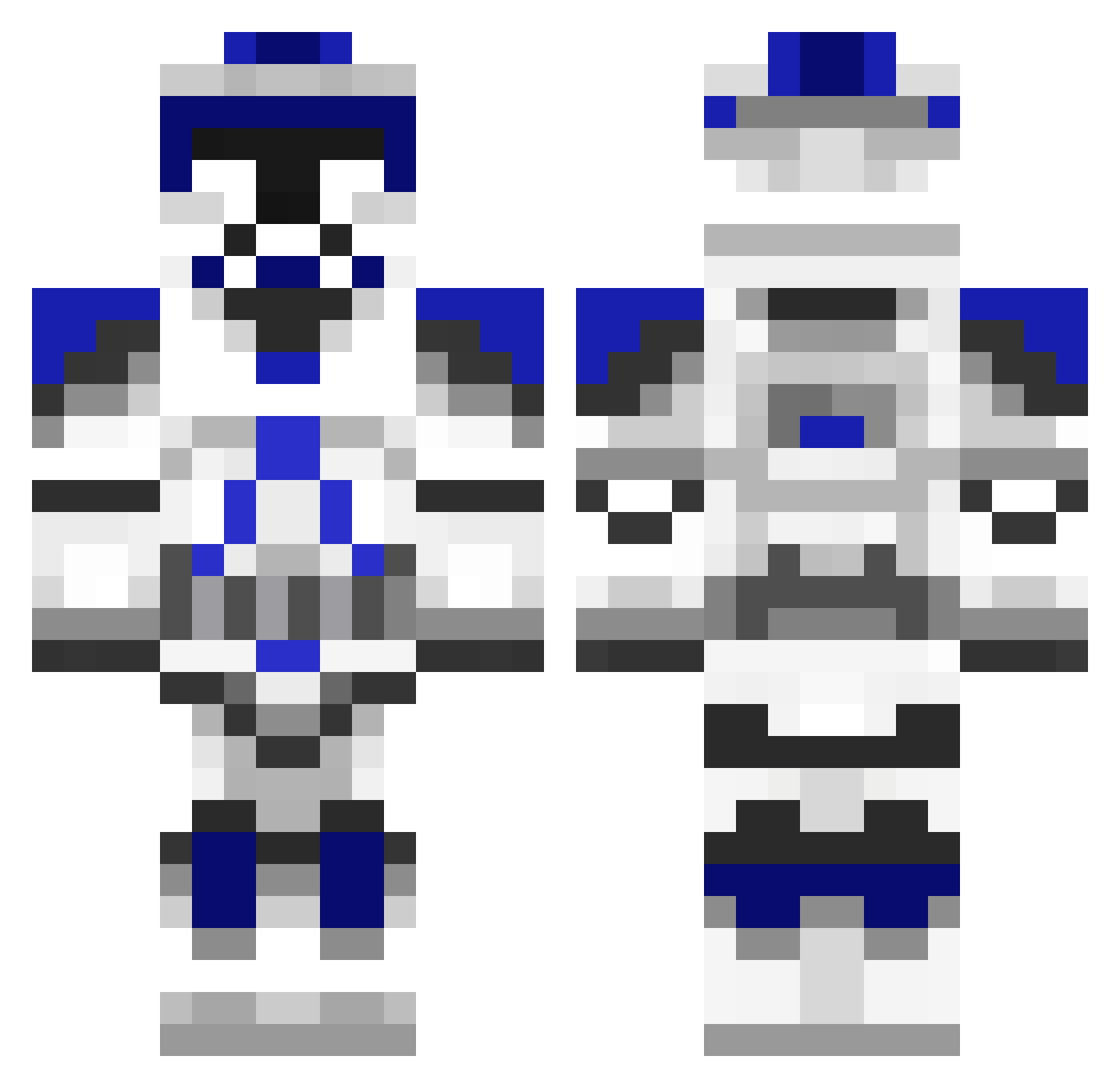 Sneak1335 Minecraft skin, front and back view
