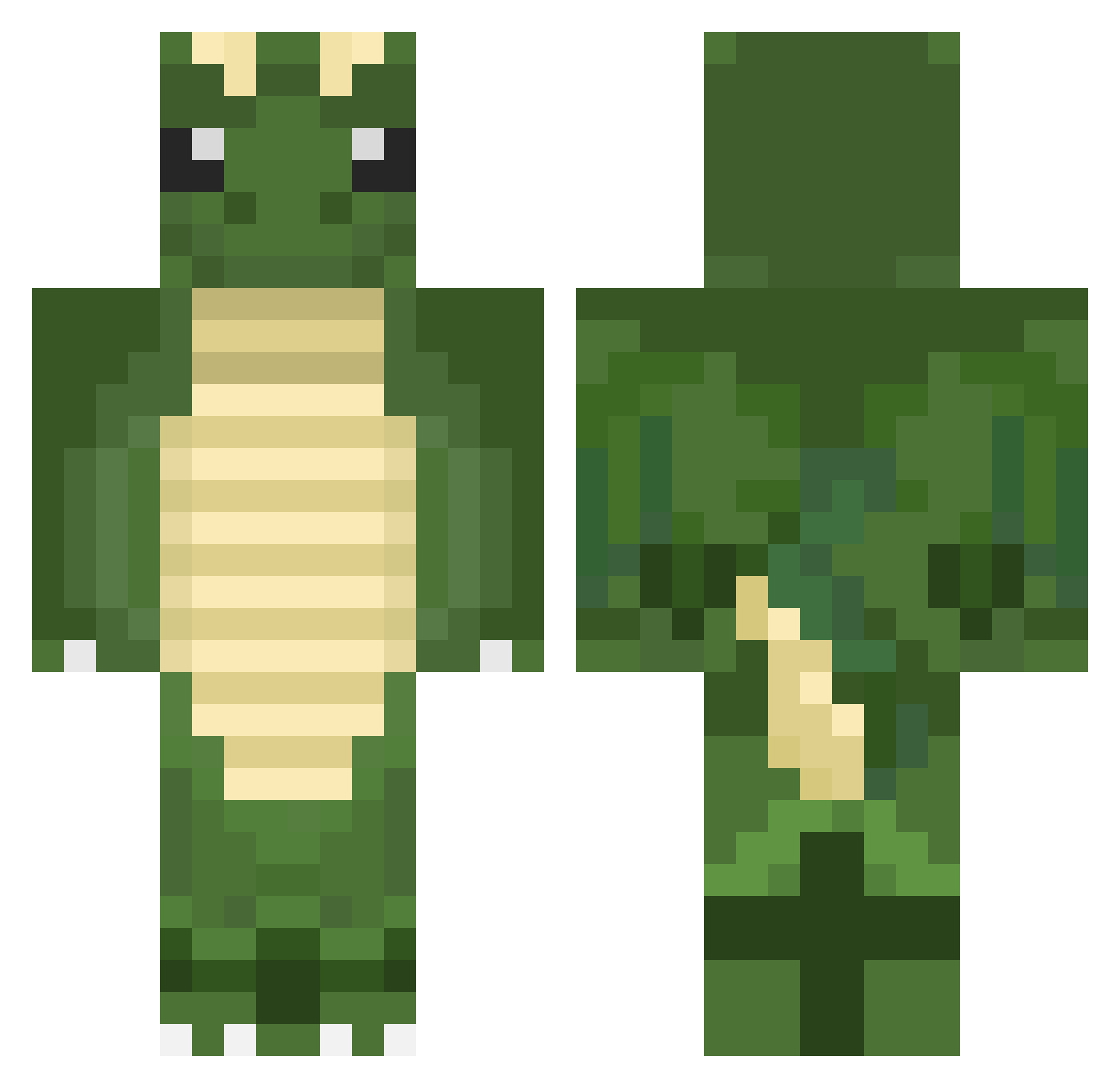 qecx Minecraft skin, front and back view
