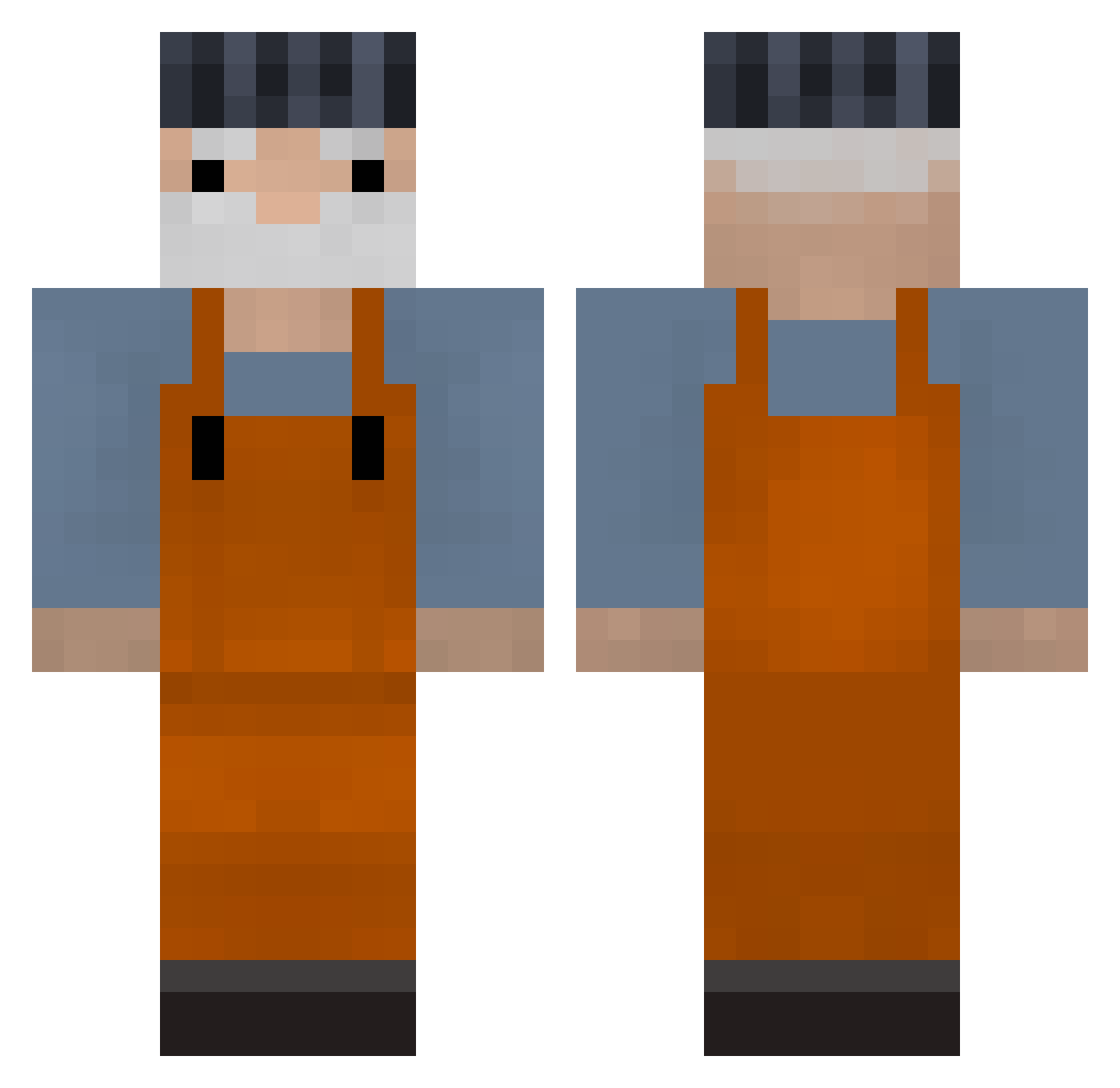 MrWiff Minecraft skin, front and back view