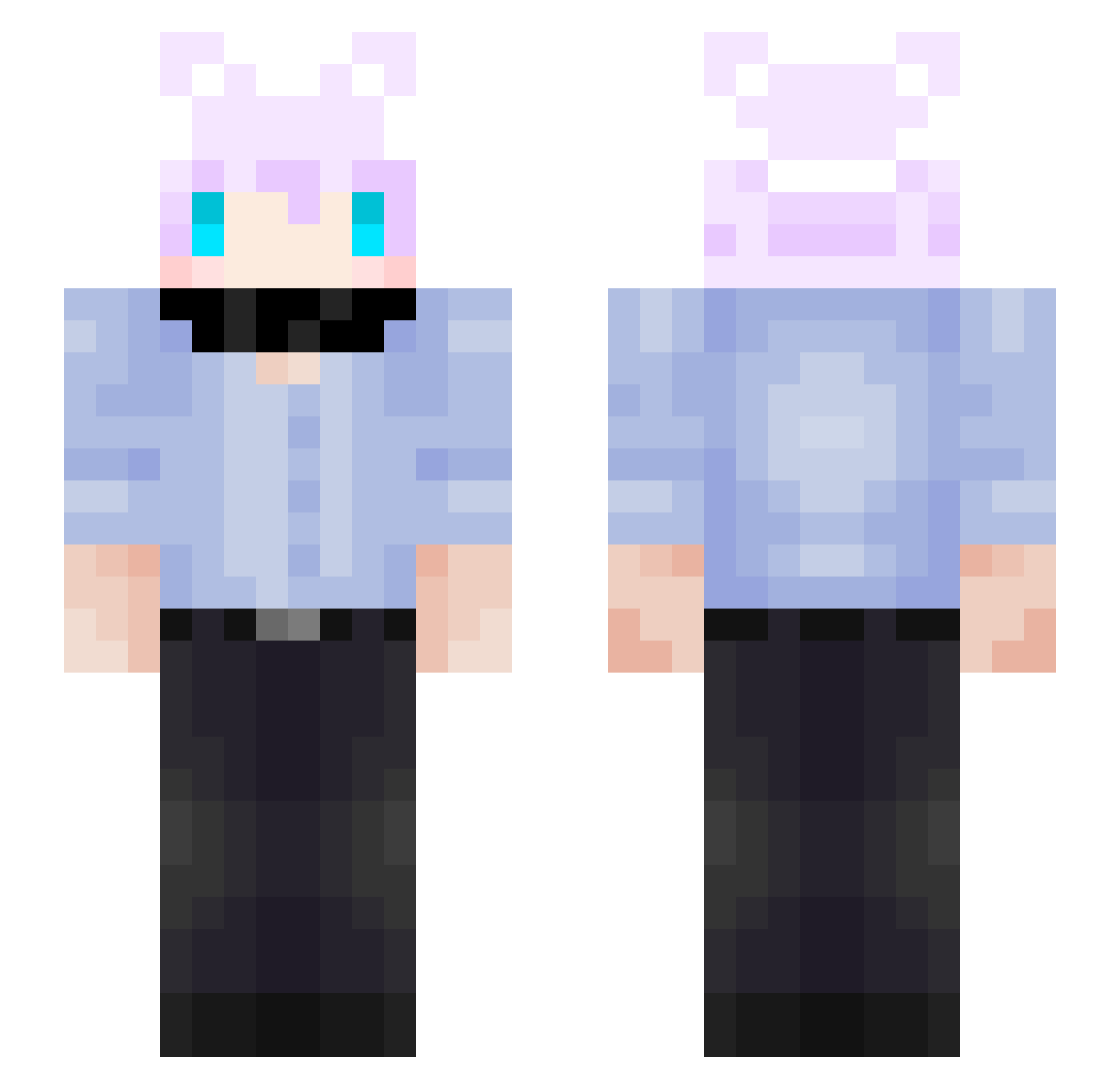 e9eaqyk Minecraft skin, front and back view