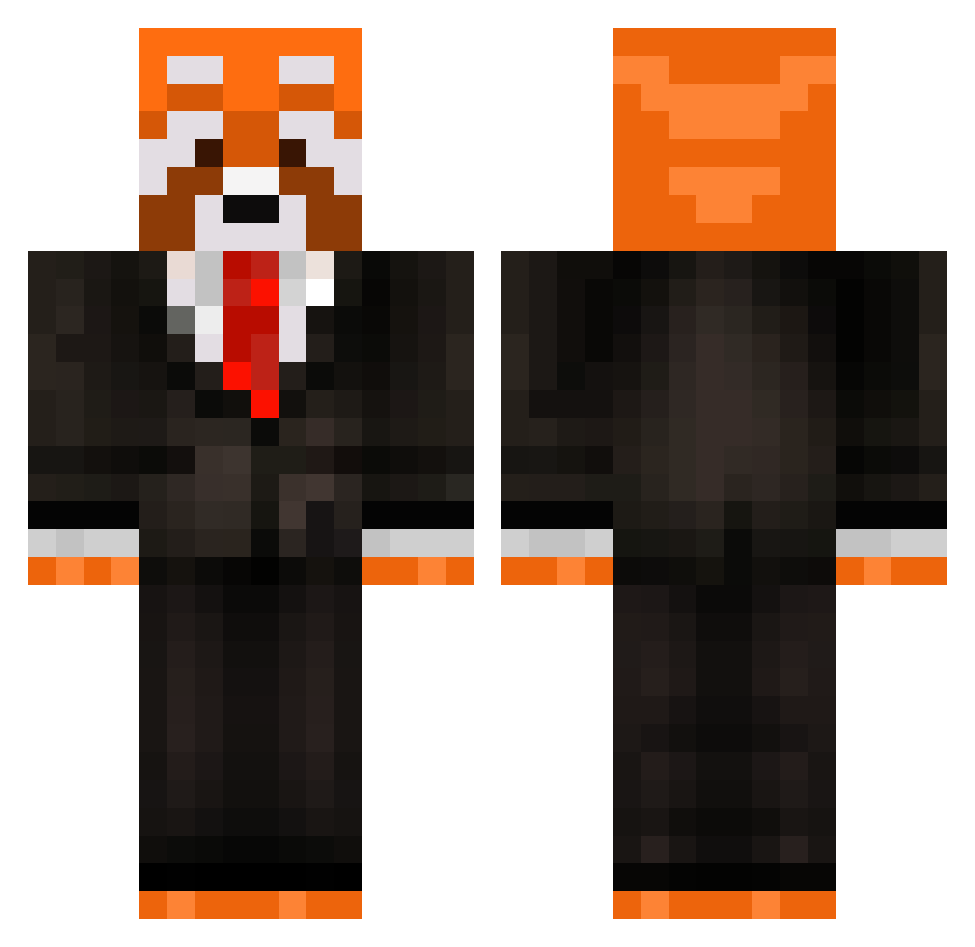 RetroHutGamer Minecraft skin, front and back view