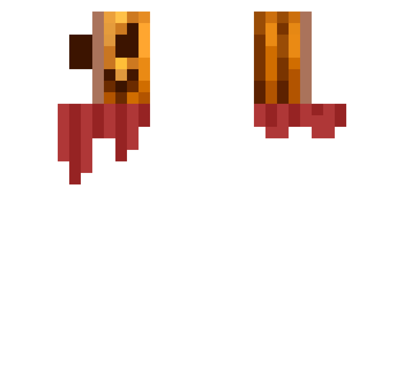 Serverzyo Minecraft skin, front and back view