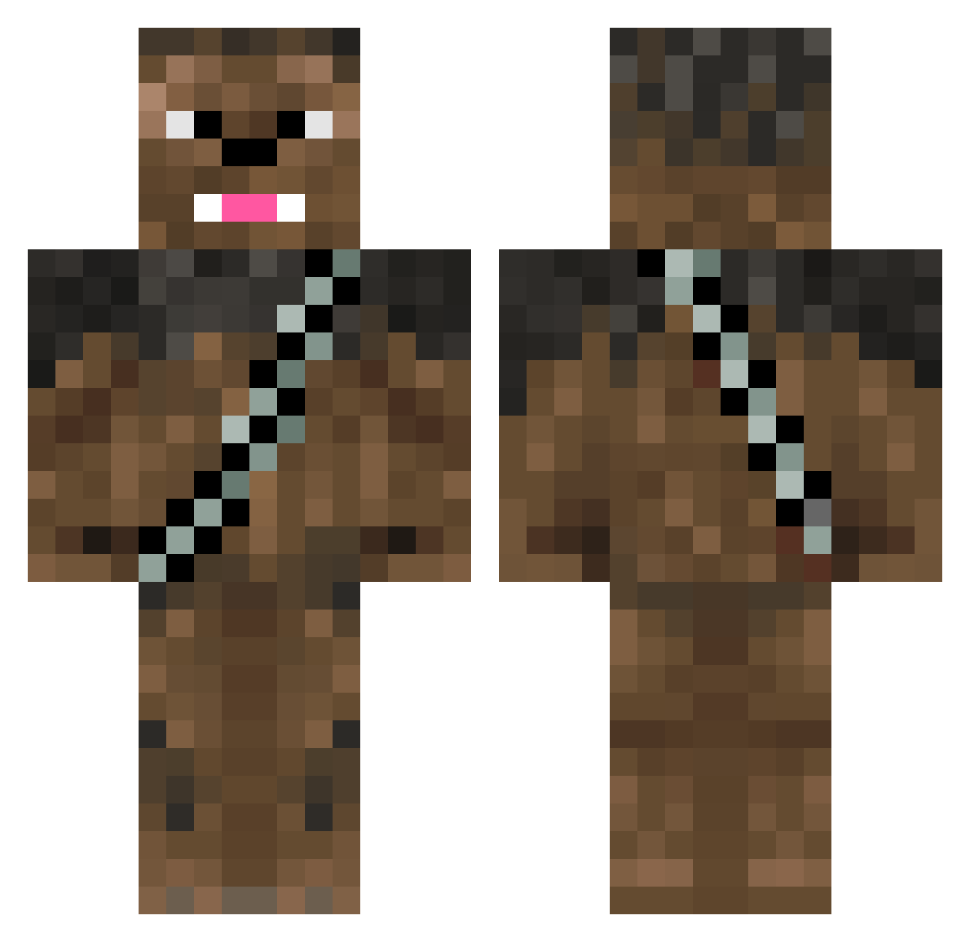 StenOG Minecraft skin, front and back view