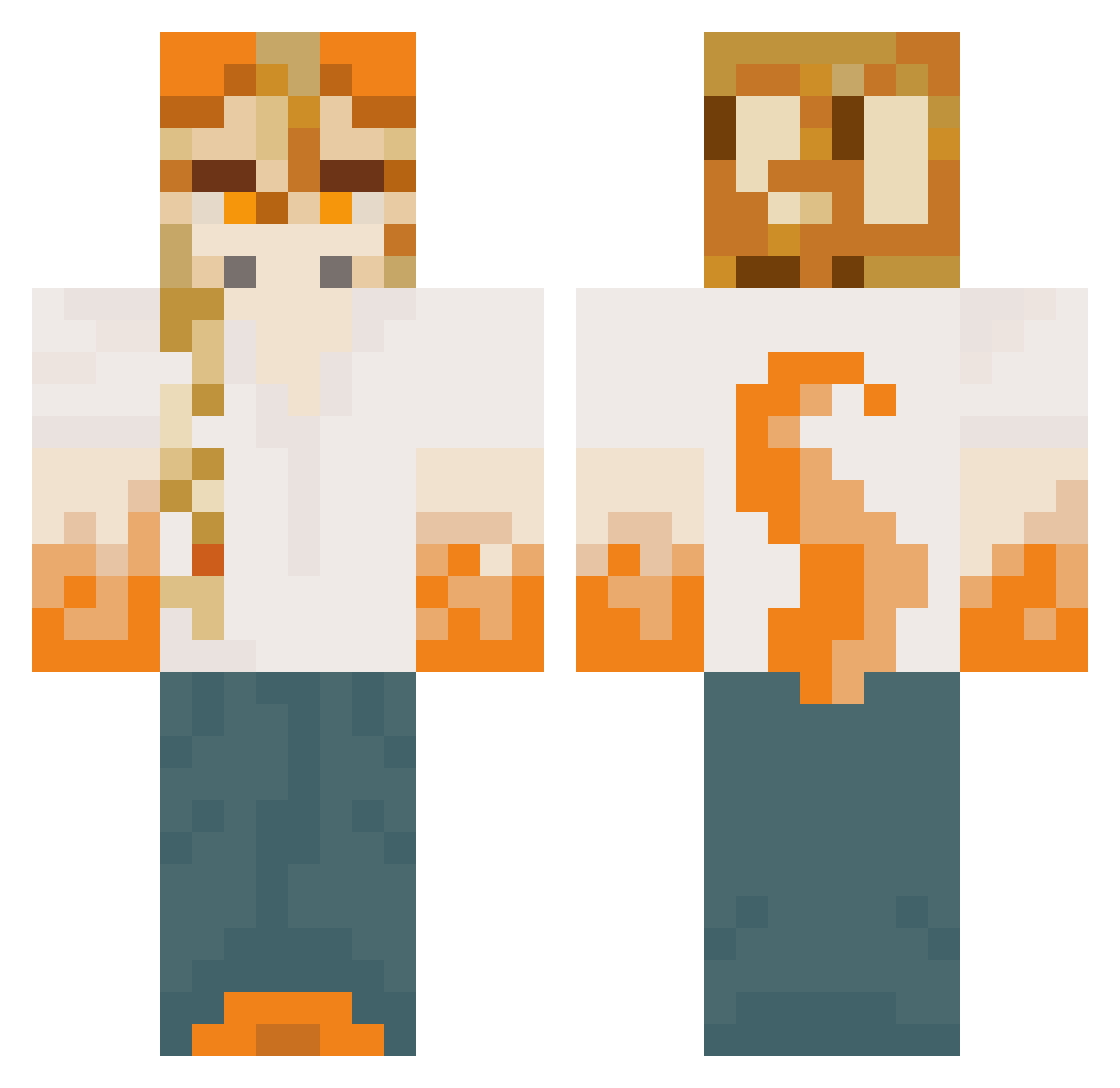 ShawFish Minecraft skin, front and back view
