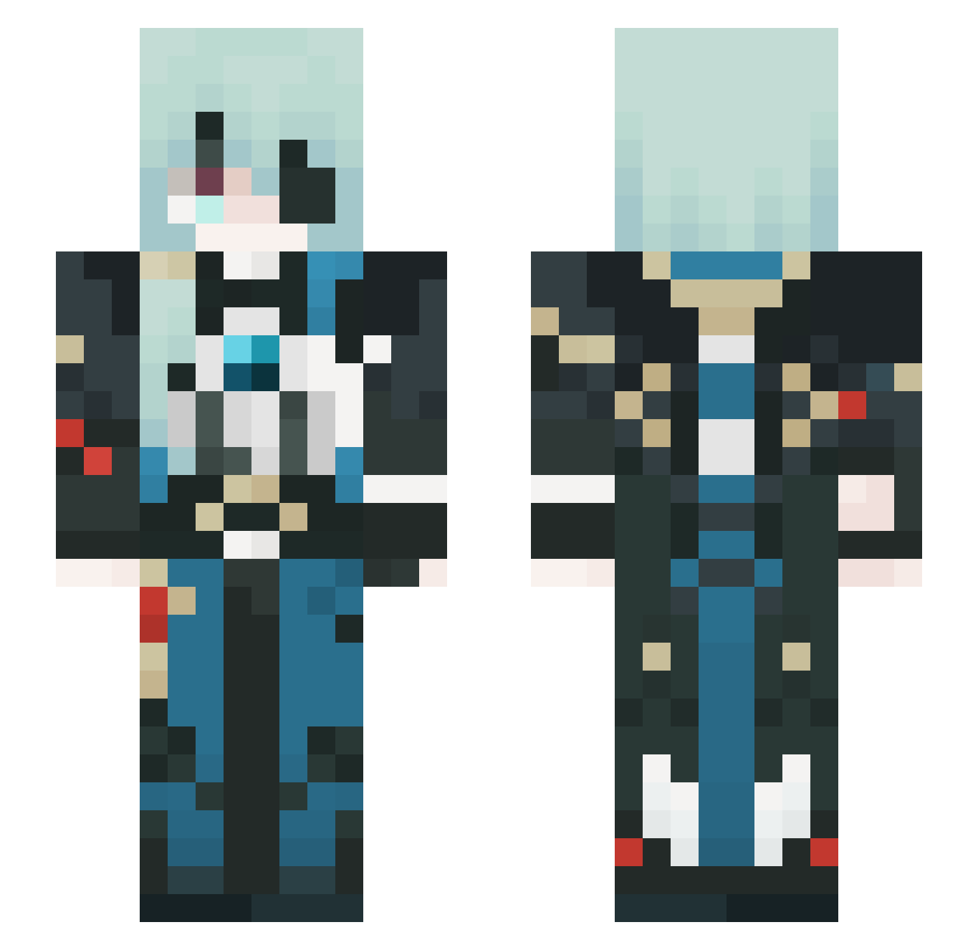 lawflame Minecraft skin, front and back view