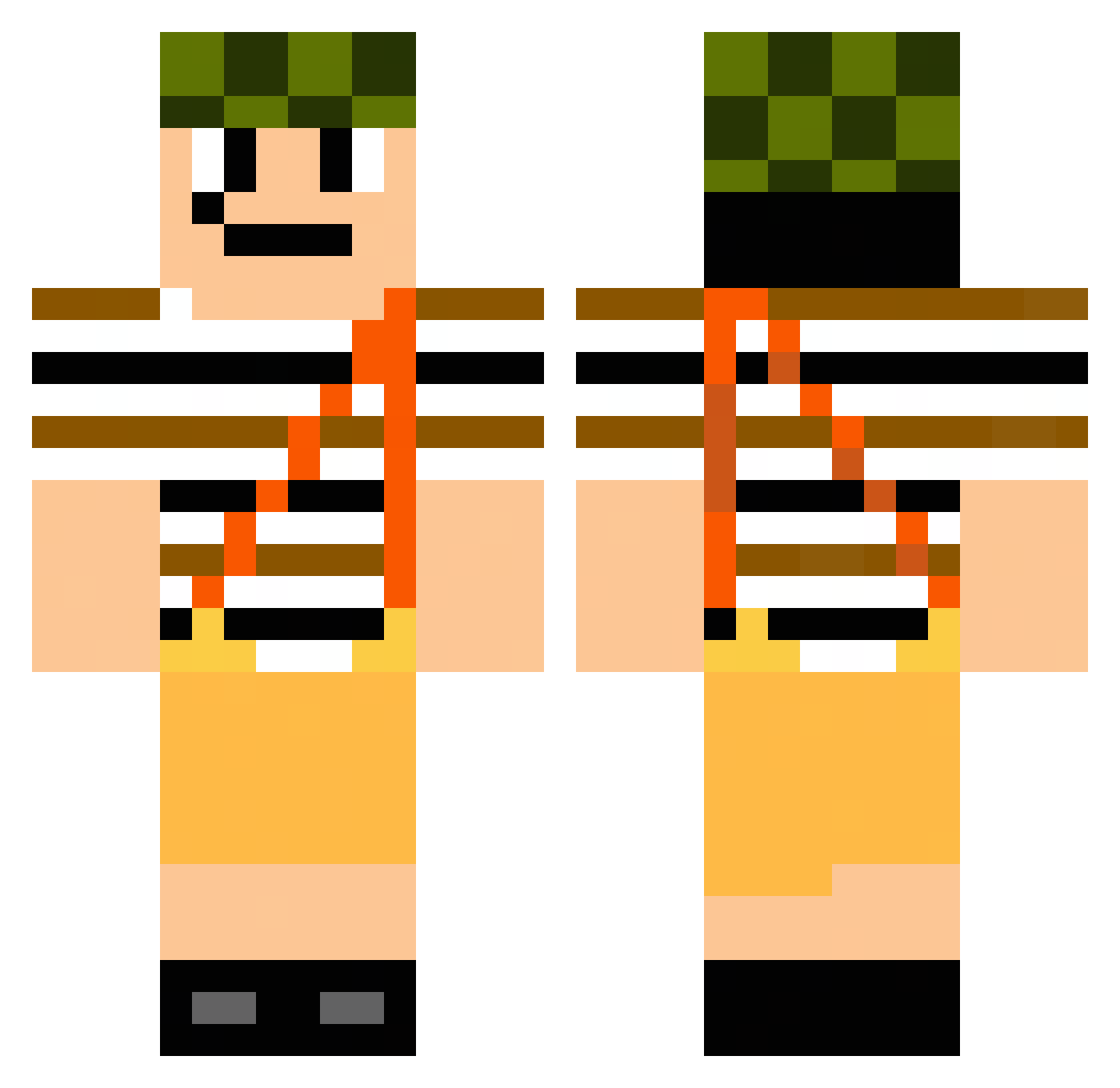 Almmys Minecraft skin, front and back view