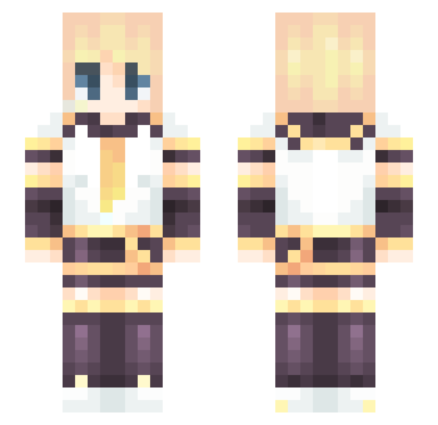 Lilifid Minecraft skin, front and back view