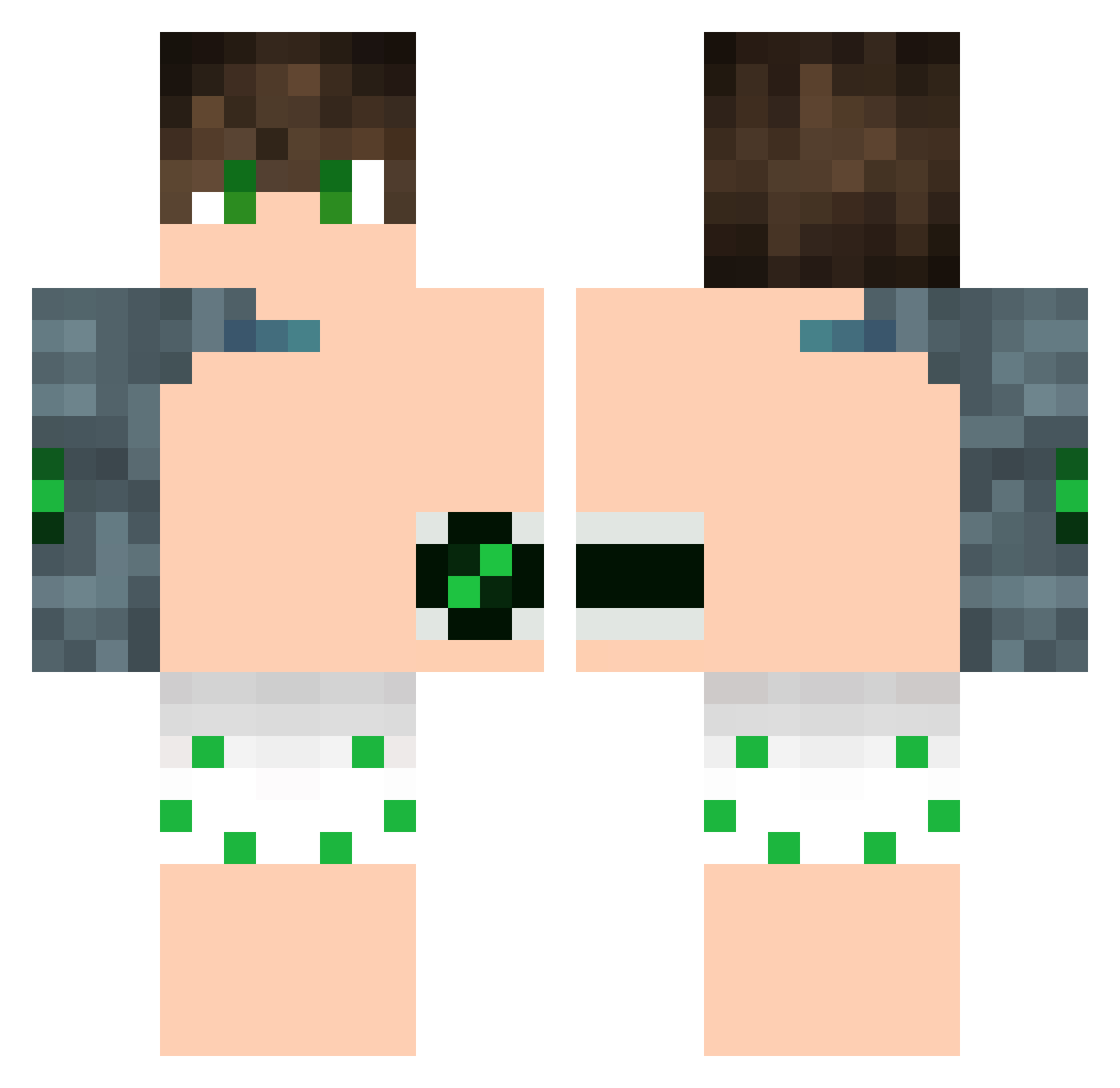 kiniisdy Minecraft skin, front and back view