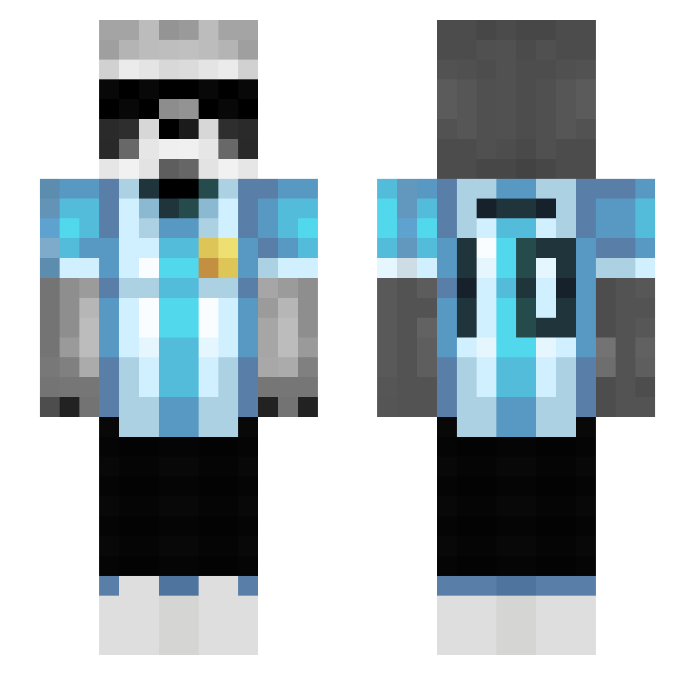 Puerquinho Minecraft skin, front and back view