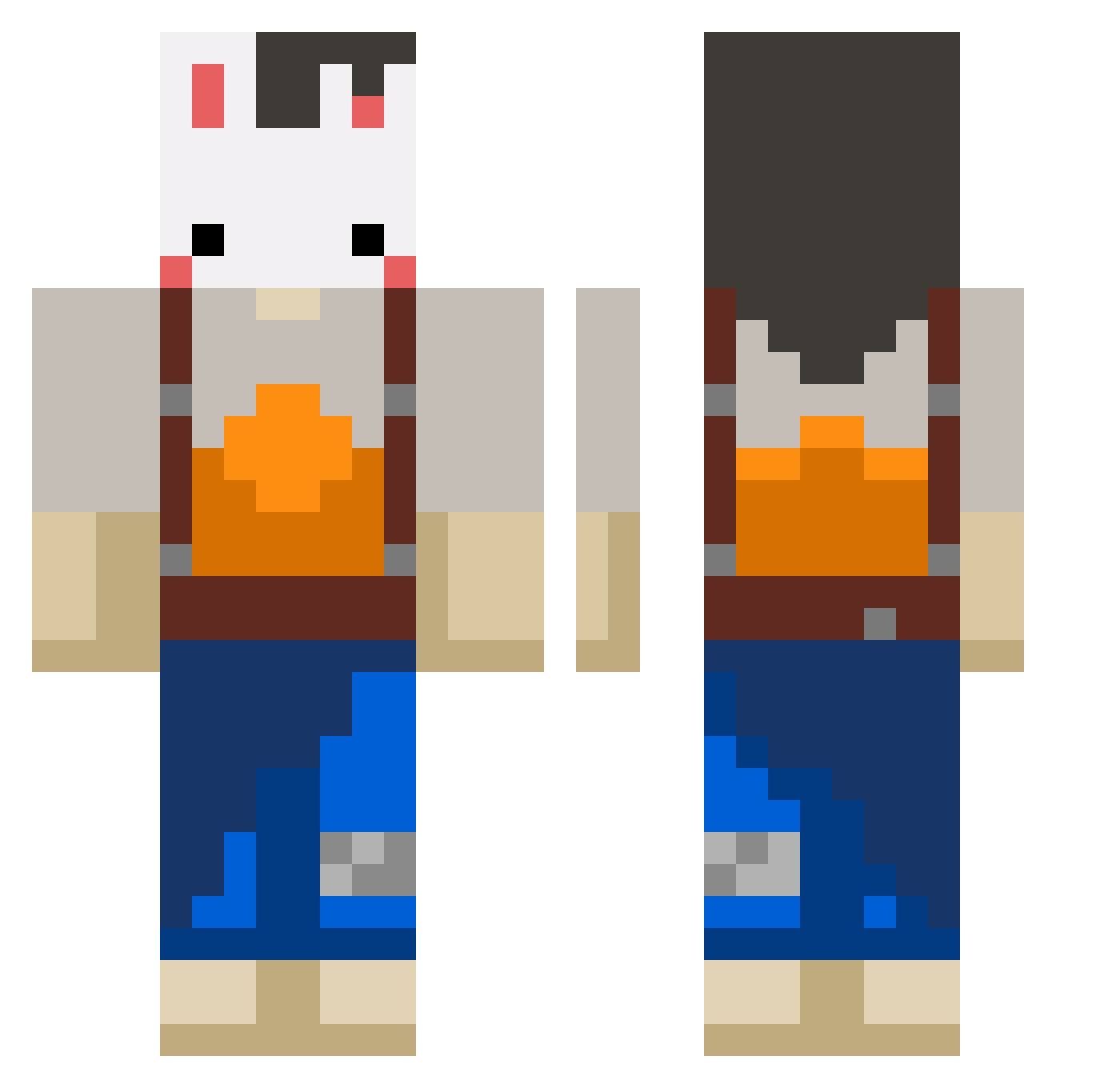Larrystyler Minecraft skin, front and back view