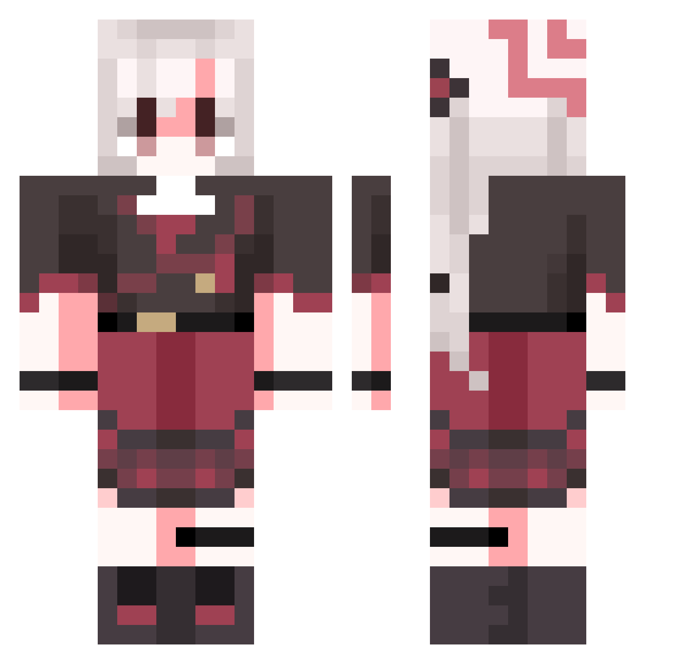 SupaShrimp Minecraft skin, front and back view