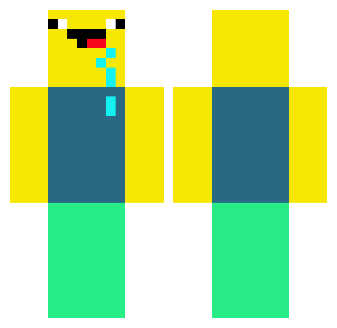 entspannterflo Minecraft skin, front and back view