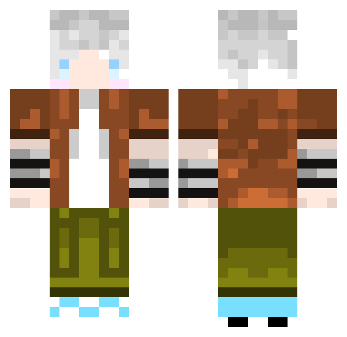 Eric0806 Minecraft skin, front and back view