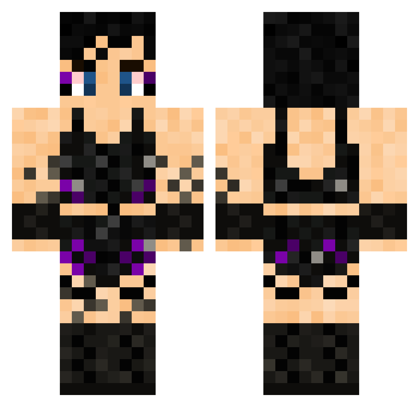 Bbronzee Minecraft skin, front and back view