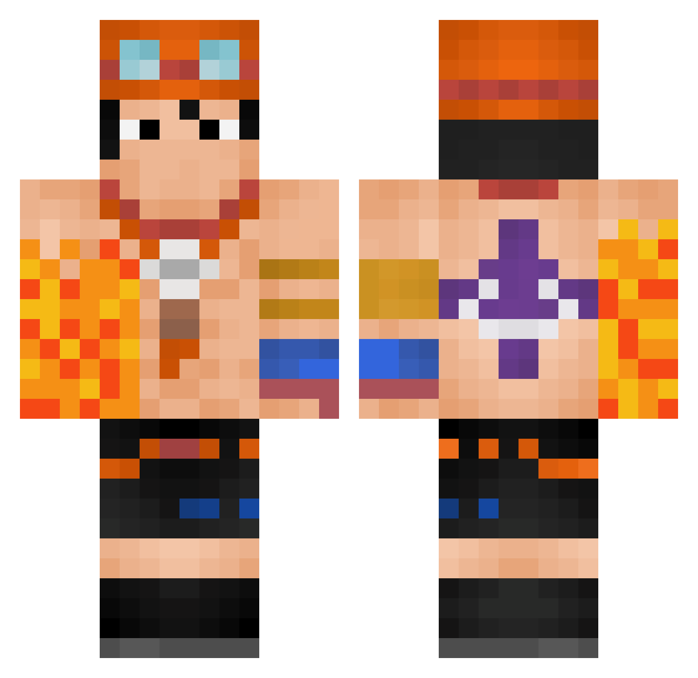 Pierre_APKGB Minecraft skin, front and back view