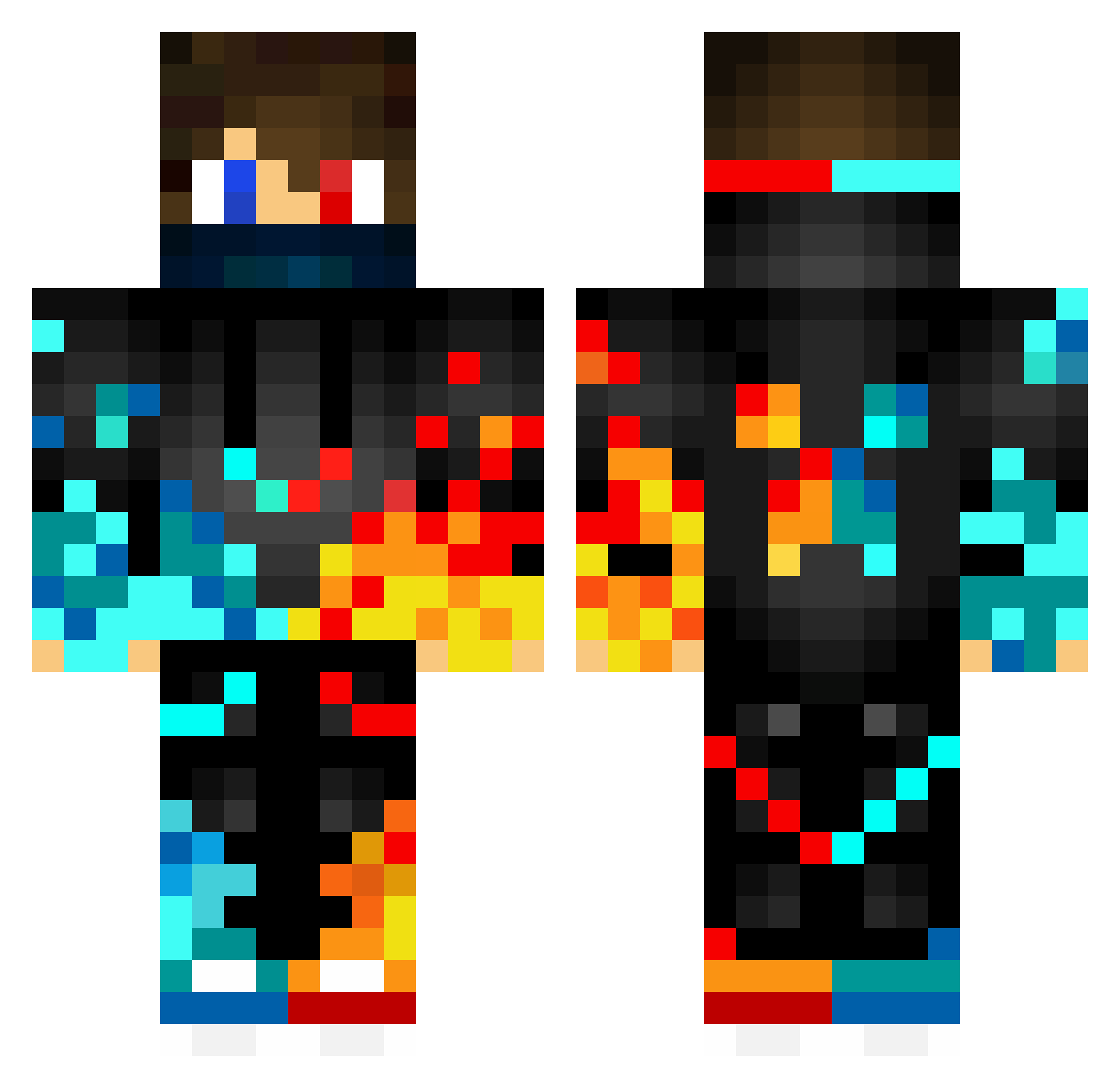 Xpro1590 Minecraft skin, front and back view