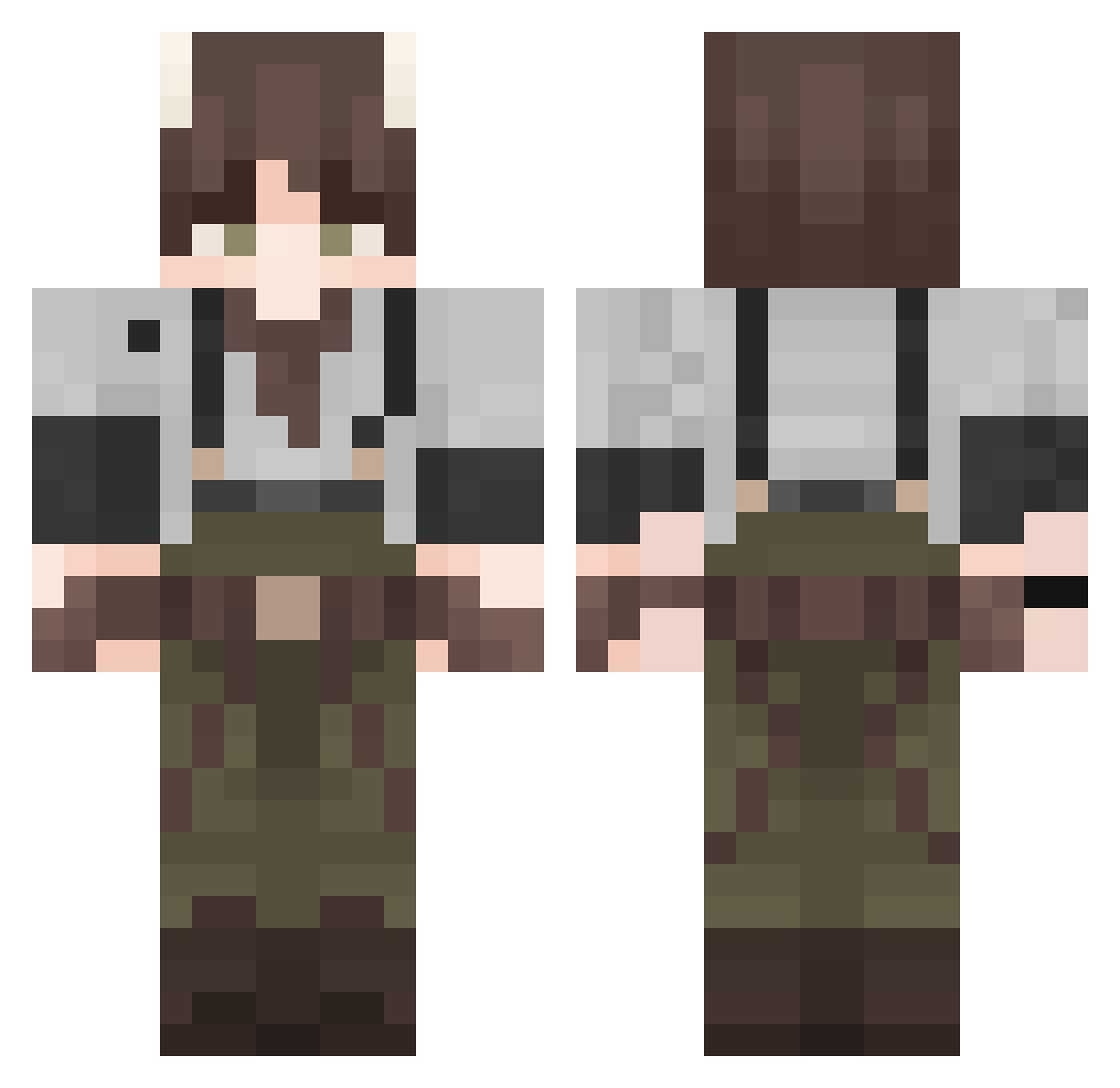 Sponged__ Minecraft skin, front and back view