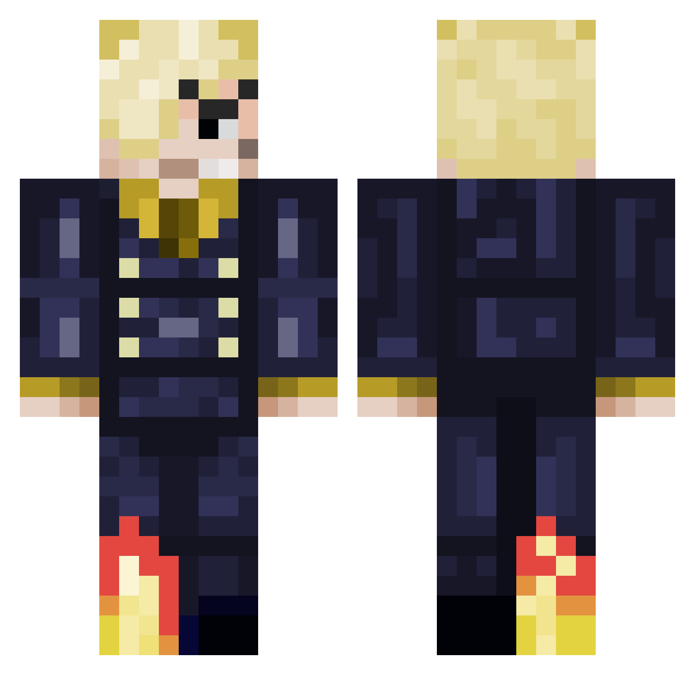 Shaidoo Minecraft skin, front and back view
