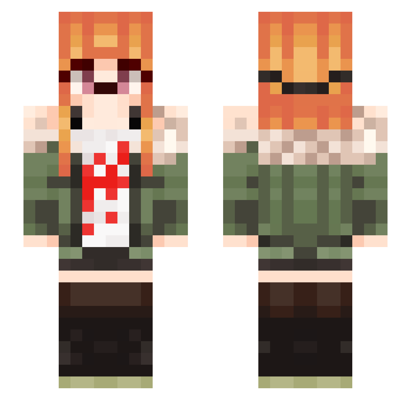 lxrdmudkip Minecraft skin, front and back view