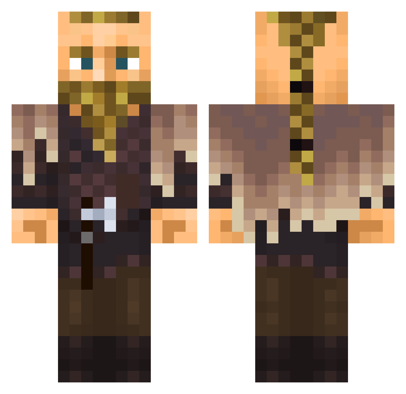 SelaminATATURK Minecraft skin, front and back view