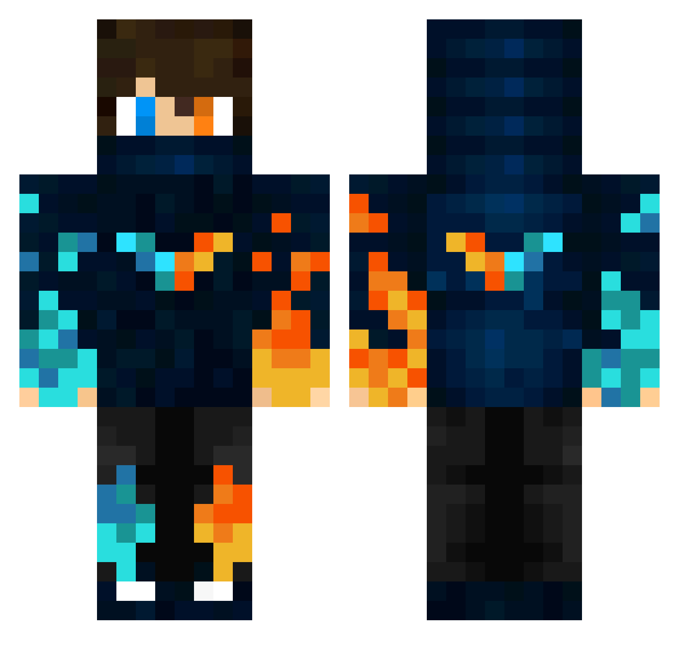 Ebuzz9000 Minecraft skin, front and back view