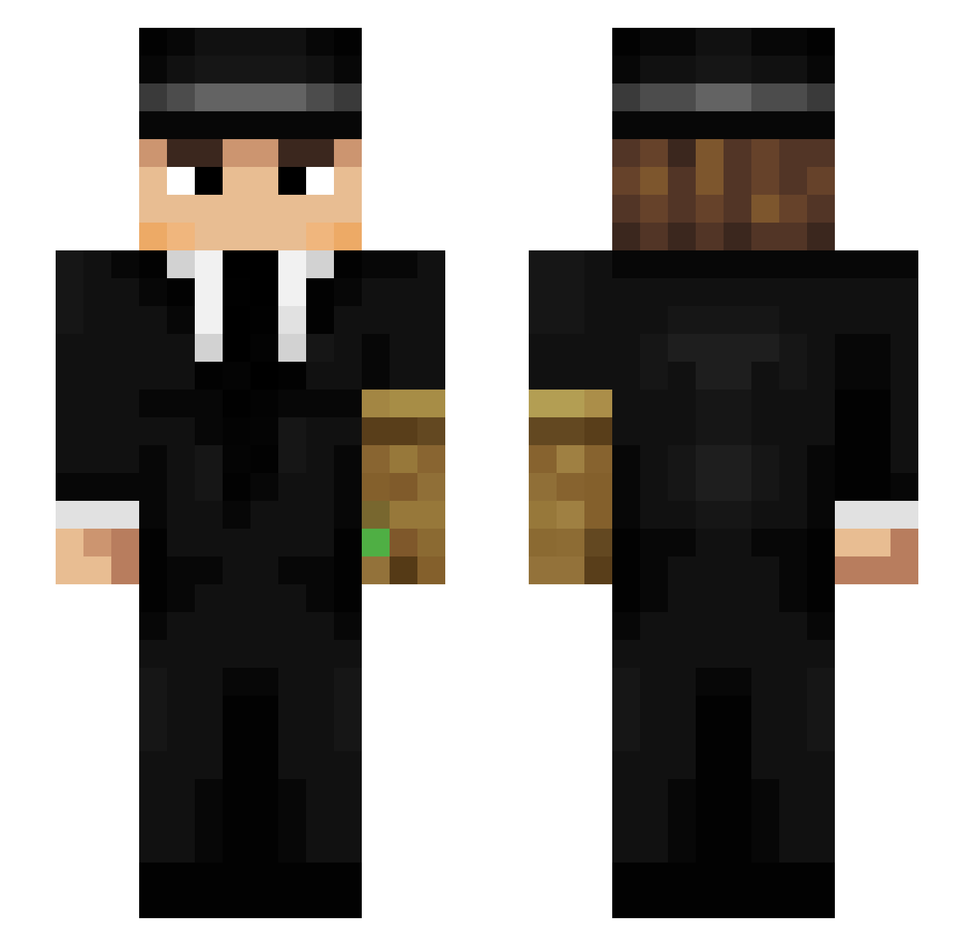 puwloski Minecraft skin, front and back view