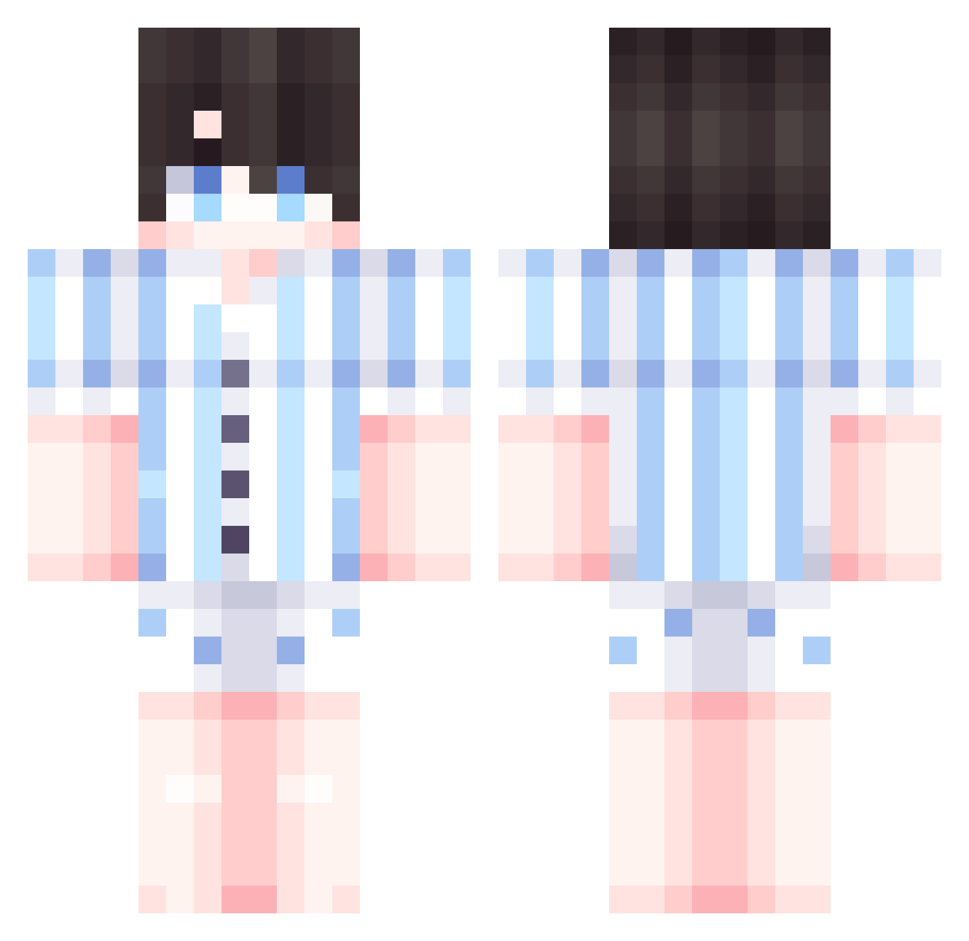 zenqoffcial Minecraft skin, front and back view