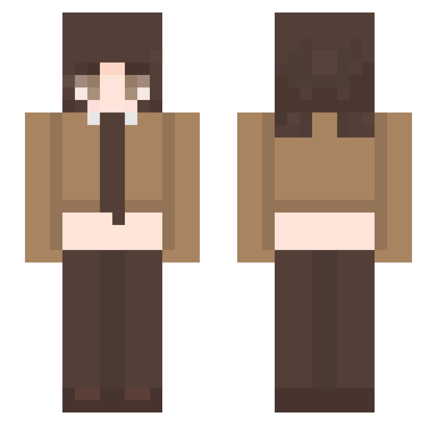 Chitollie Minecraft skin, front and back view