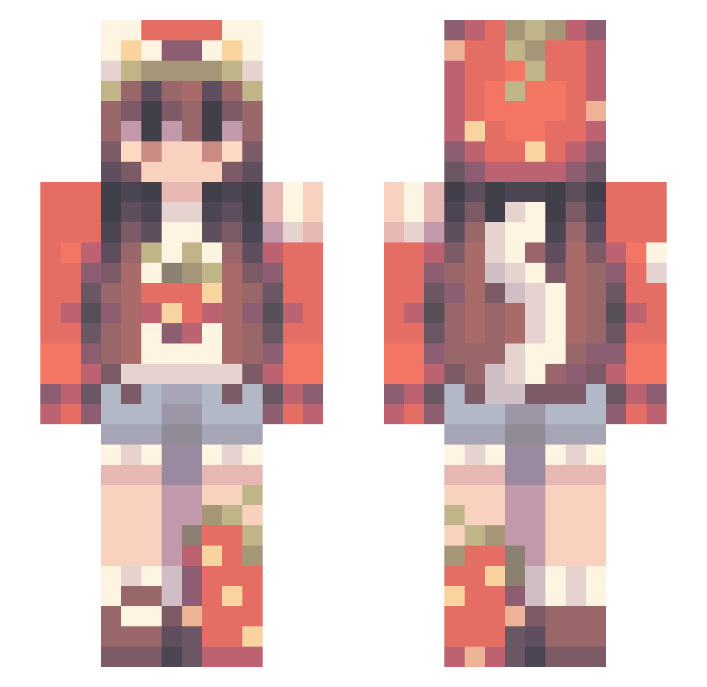 Saiileeah Minecraft skin, front and back view