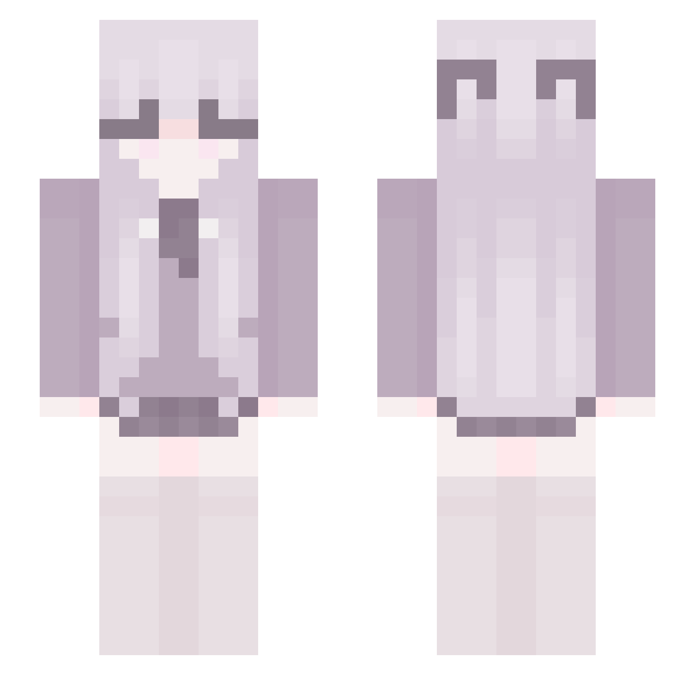 quskie Minecraft skin, front and back view
