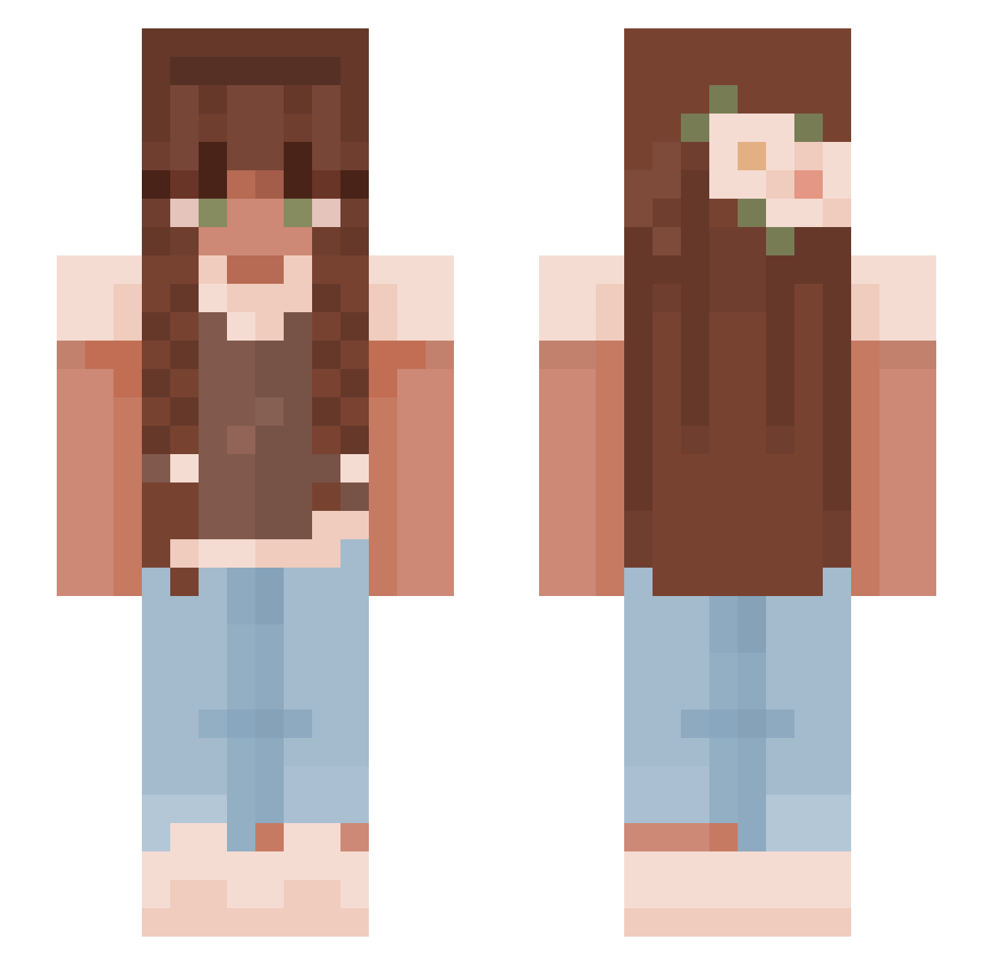 cailuhh Minecraft skin, front and back view