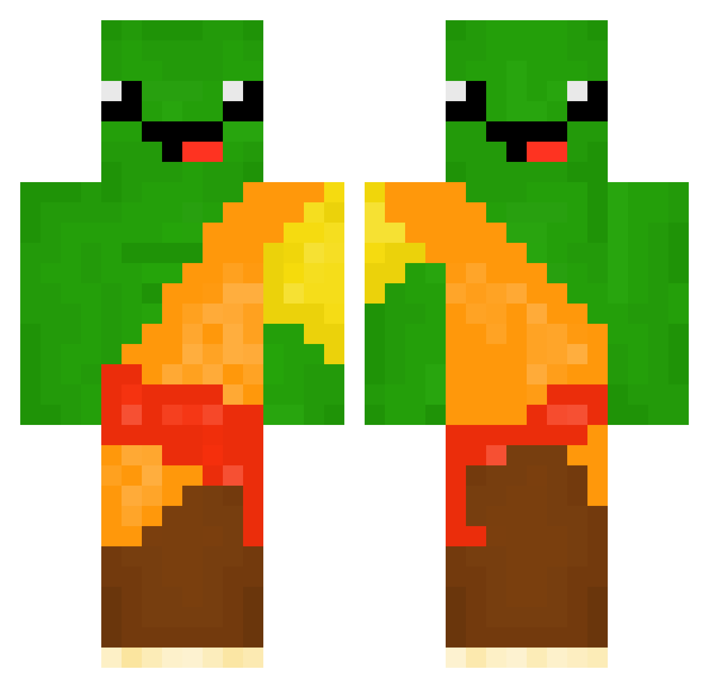 betmer Minecraft skin, front and back view