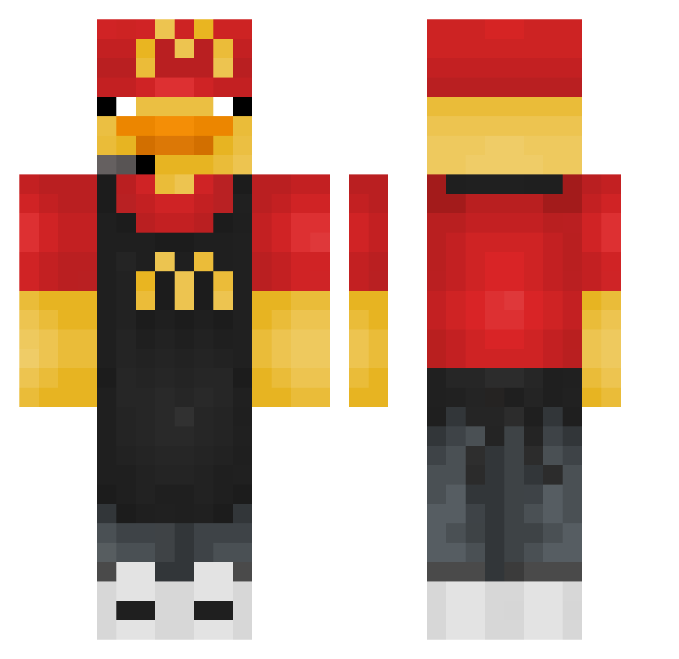 DinoDog10 Minecraft skin, front and back view