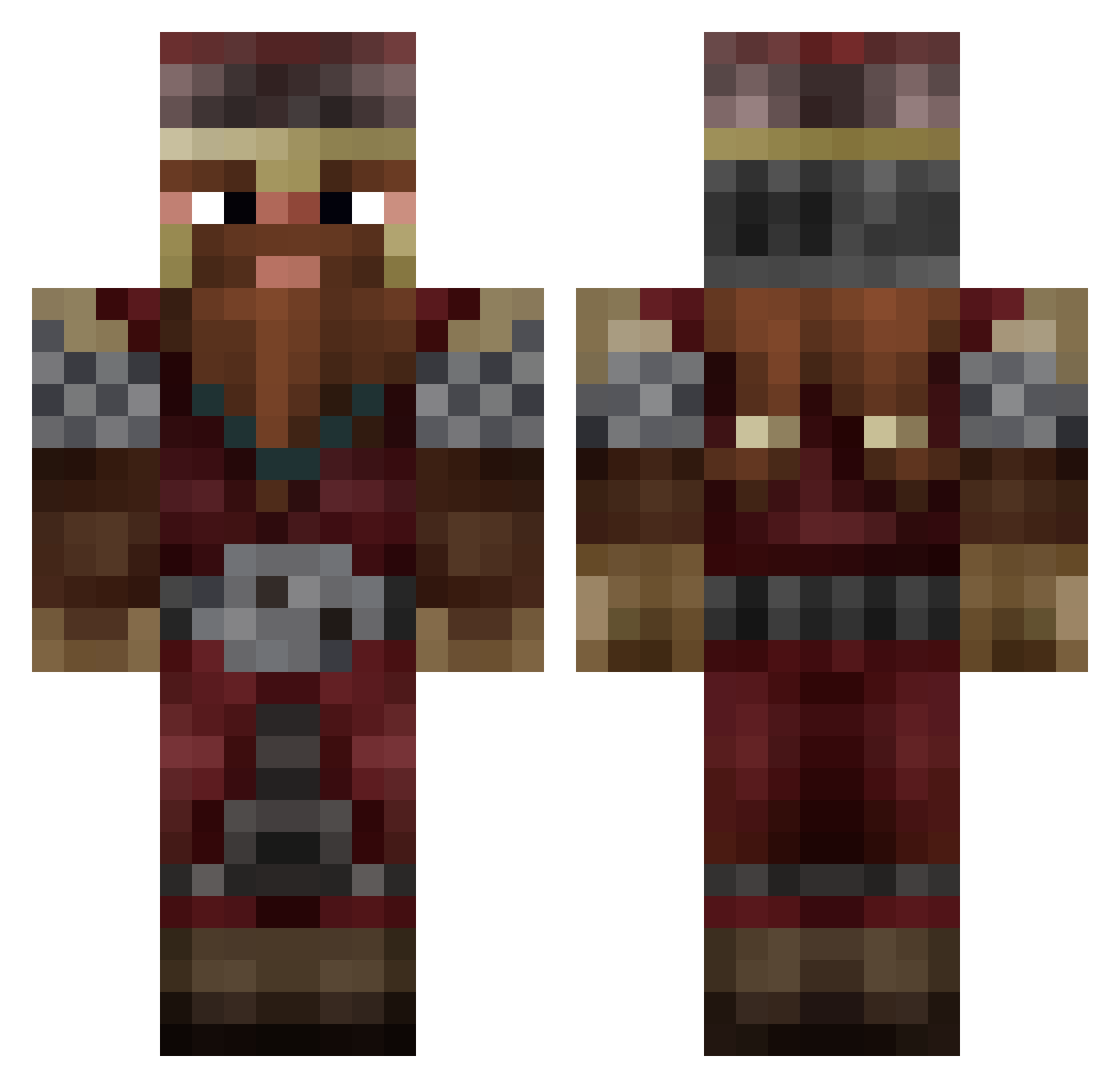 Somerville Minecraft skin, front and back view