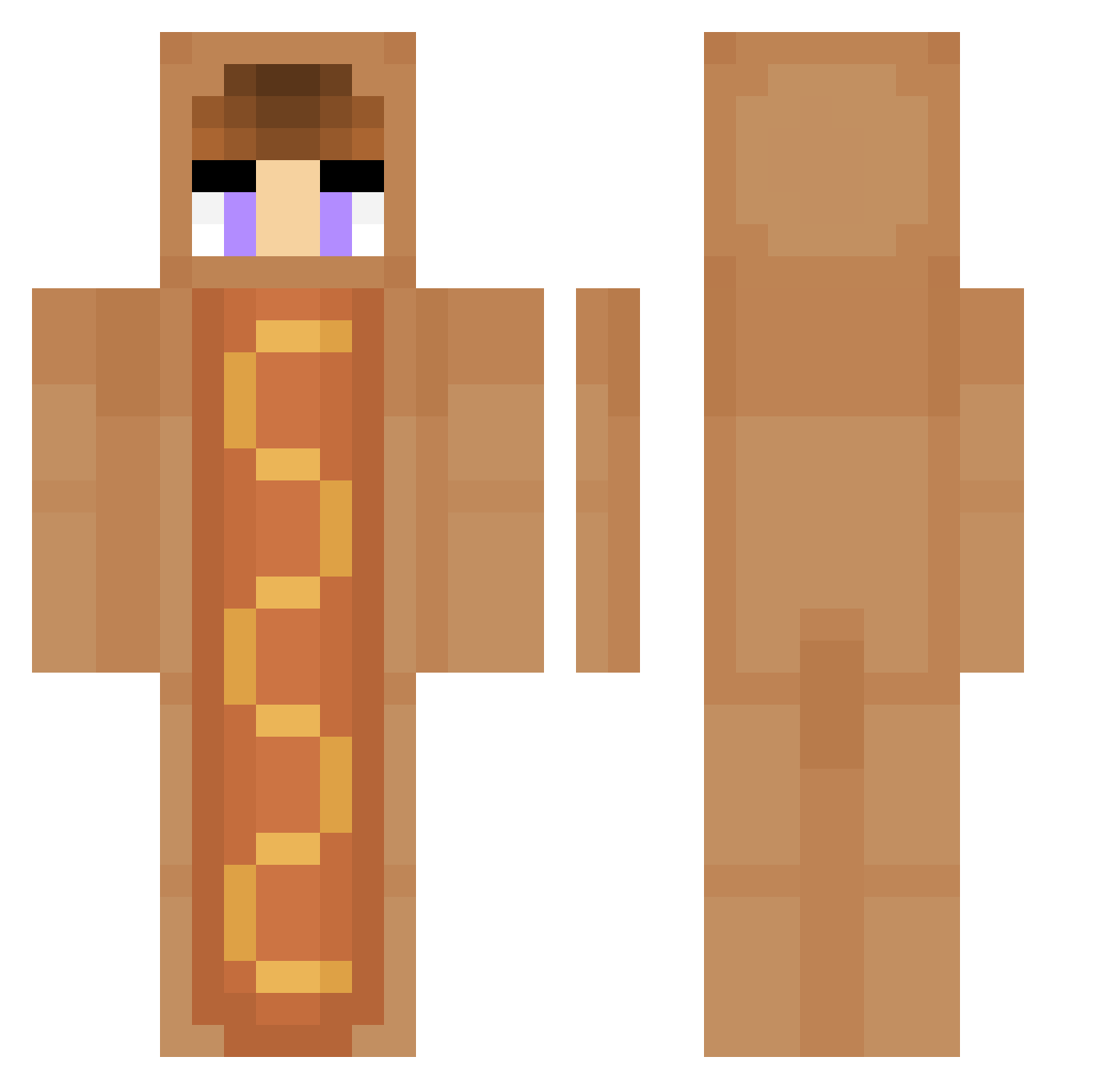 malia Minecraft skin, front and back view