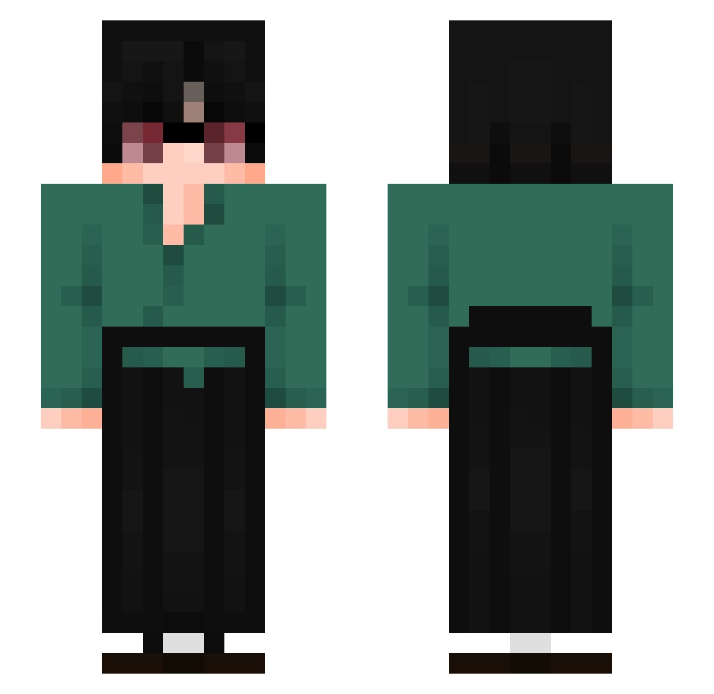 SuperMz7 Minecraft skin, front and back view