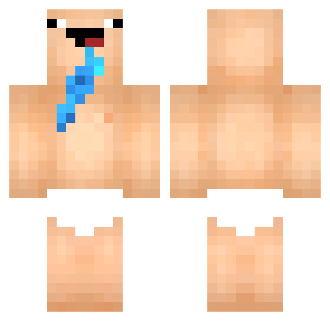 NSIAW Minecraft skin, front and back view