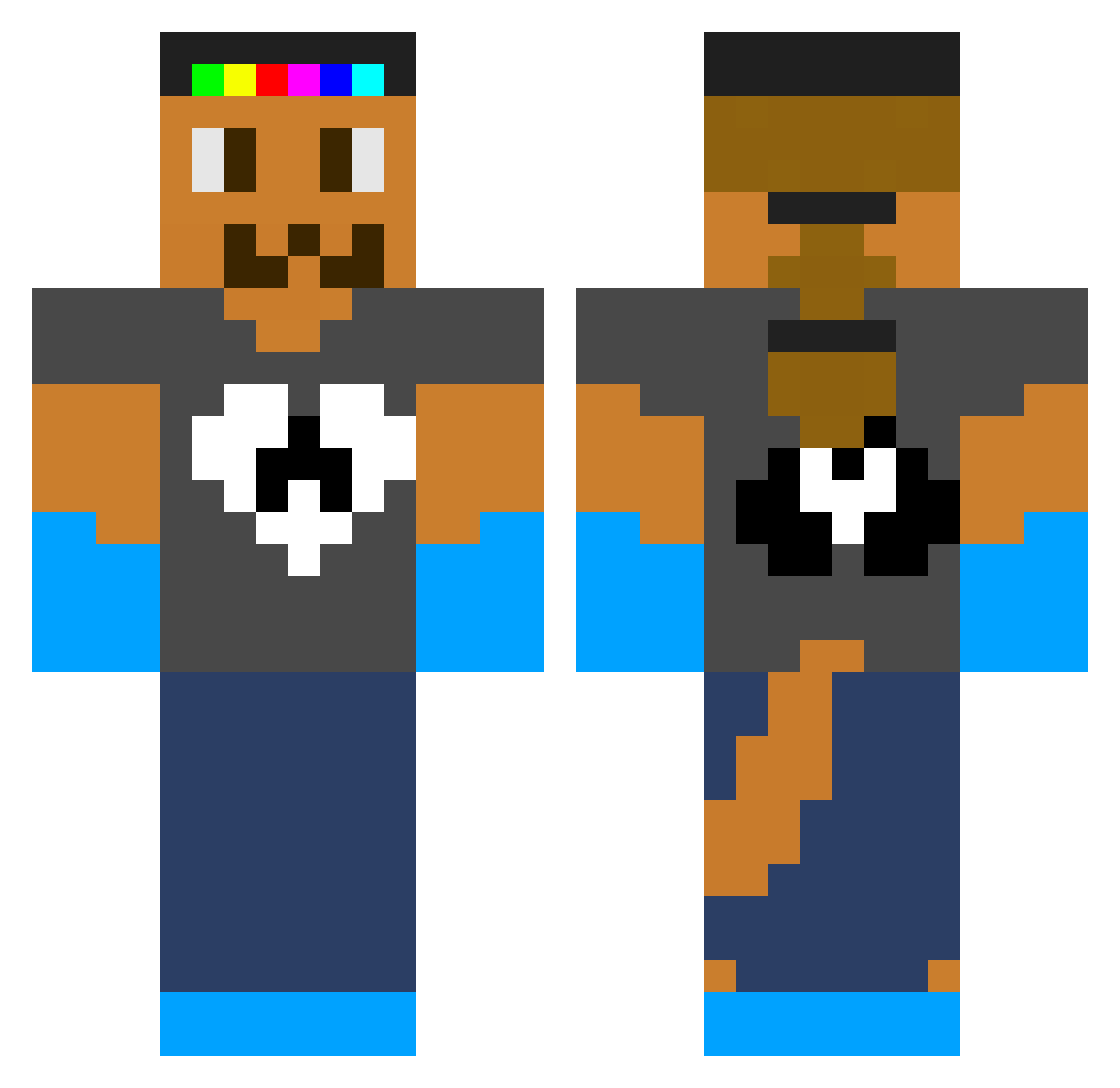 MajorTechCat Minecraft skin, front and back view