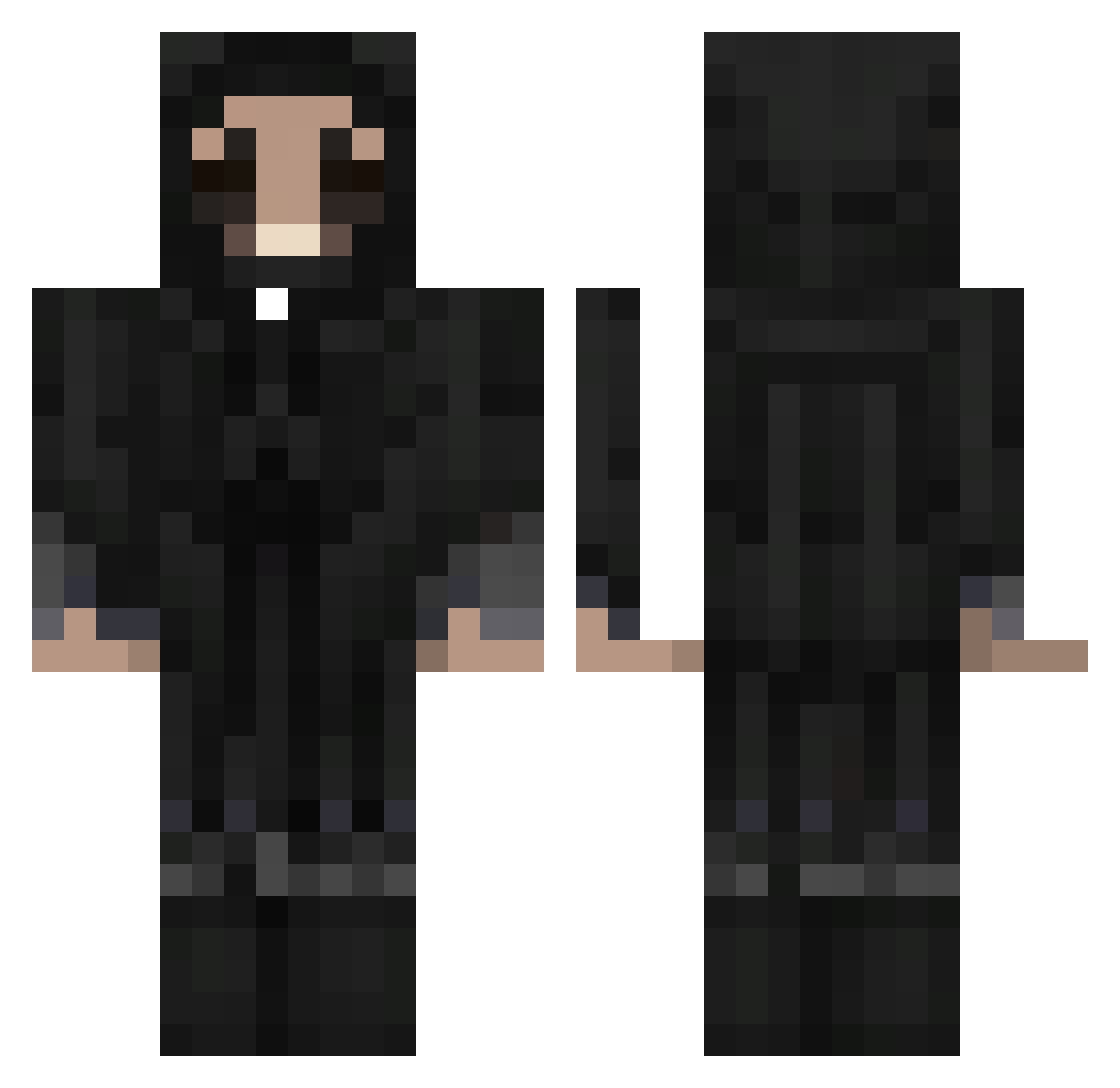 TheCrazyVillager Minecraft skin, front and back view